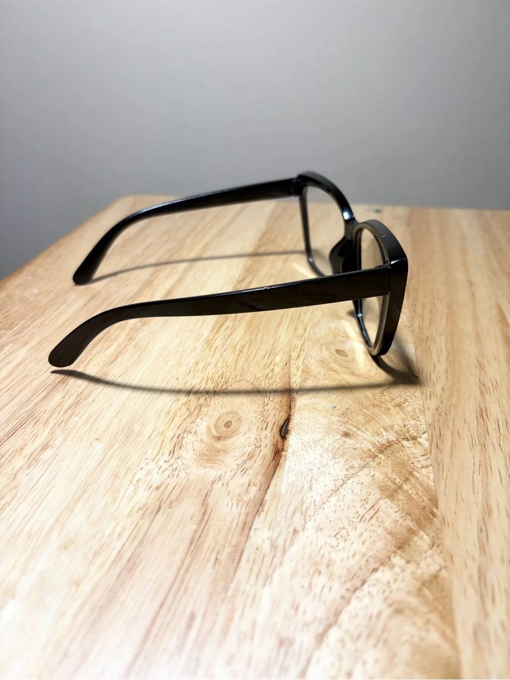 Solid All Black Bold Cat Eye Fashion Glasses